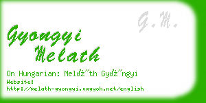 gyongyi melath business card